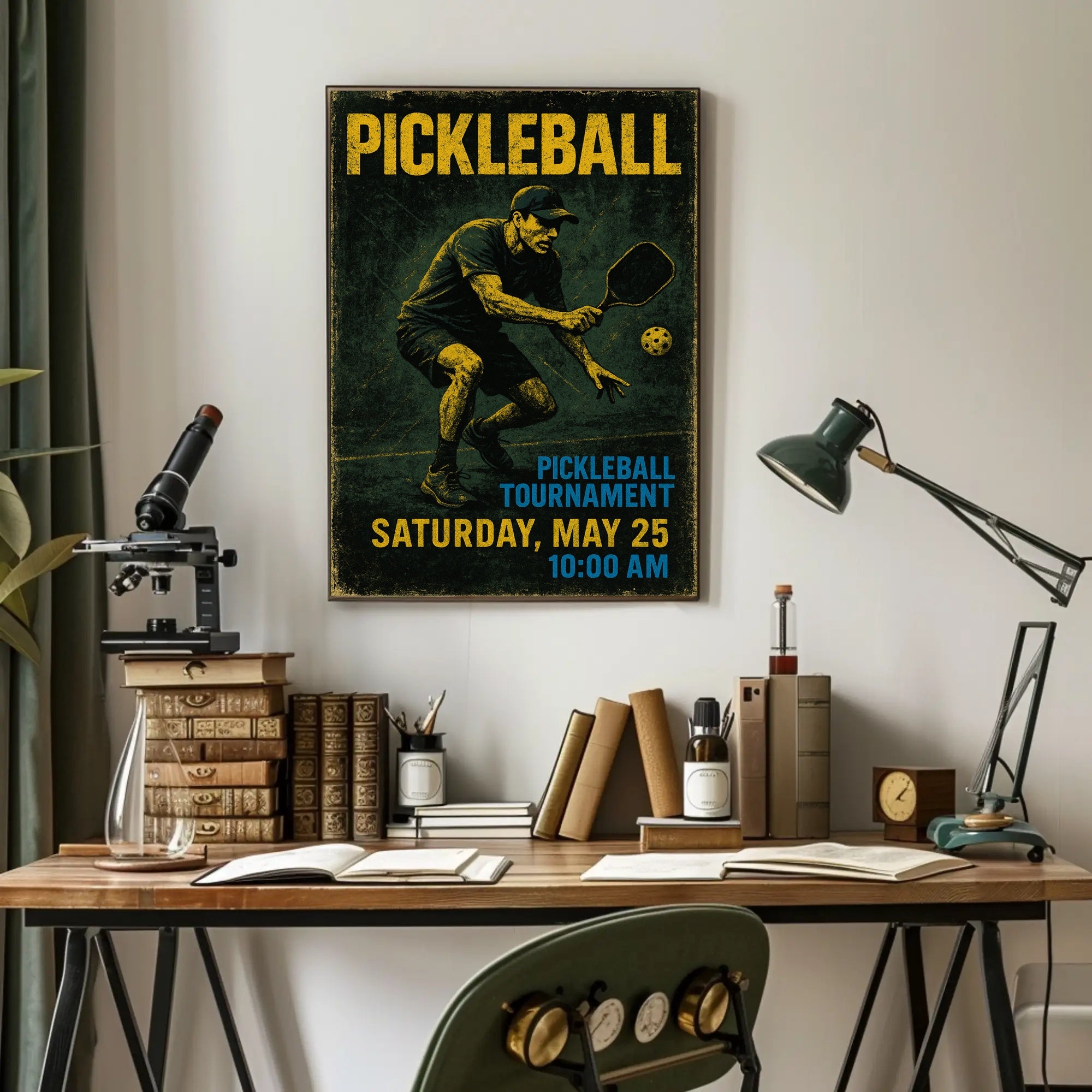 Pickleball Tournament Energy Sports Poster PosterGoat