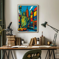 New York City Travel Iconic Skyline Poster Modern Wall Art
