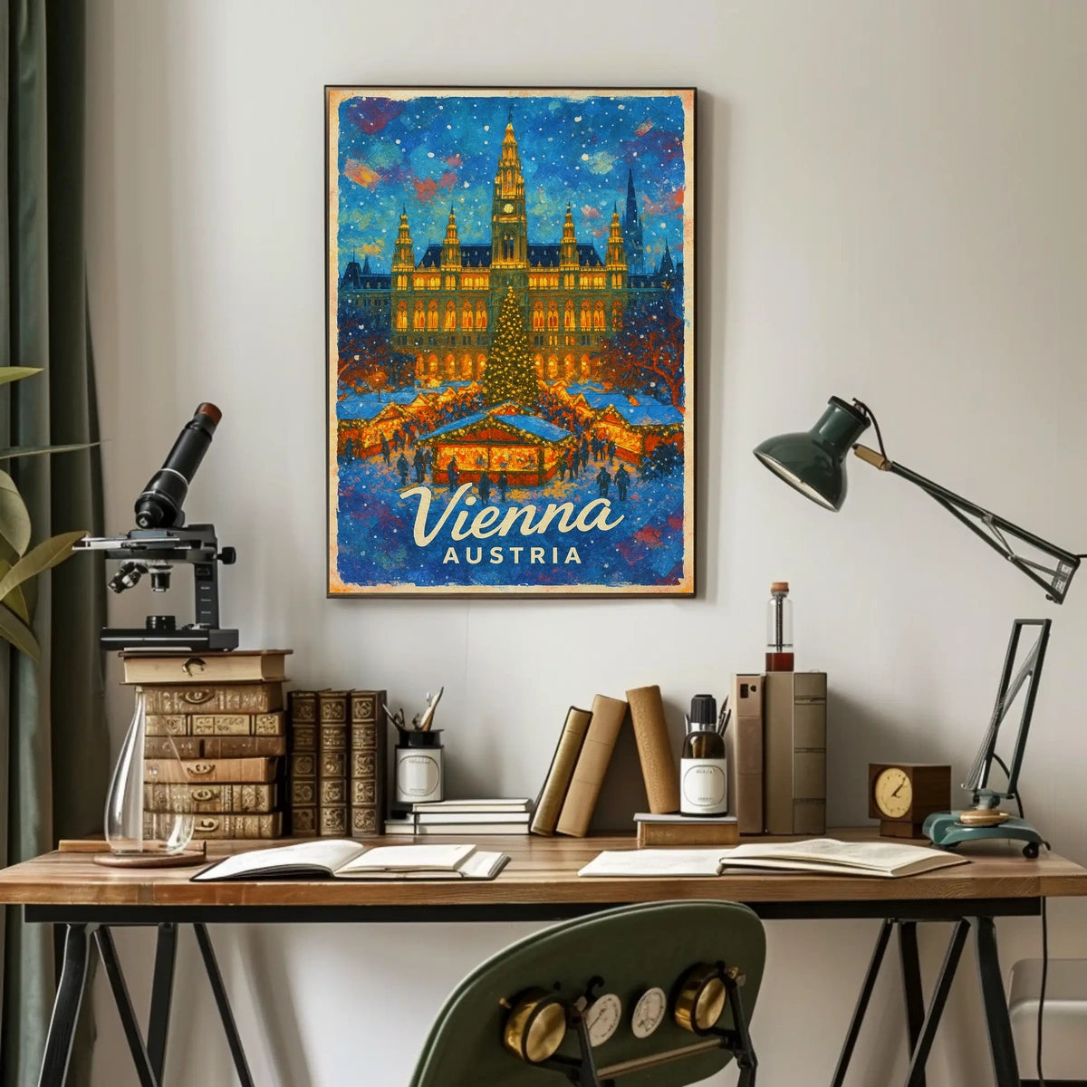 Vienna Winter Wonderland Timeless Cityscape Artistic Decor Enthusiasts Vintage Urban Poster