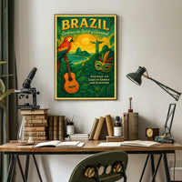 Brazilian Vibes Vintage Travel Poster