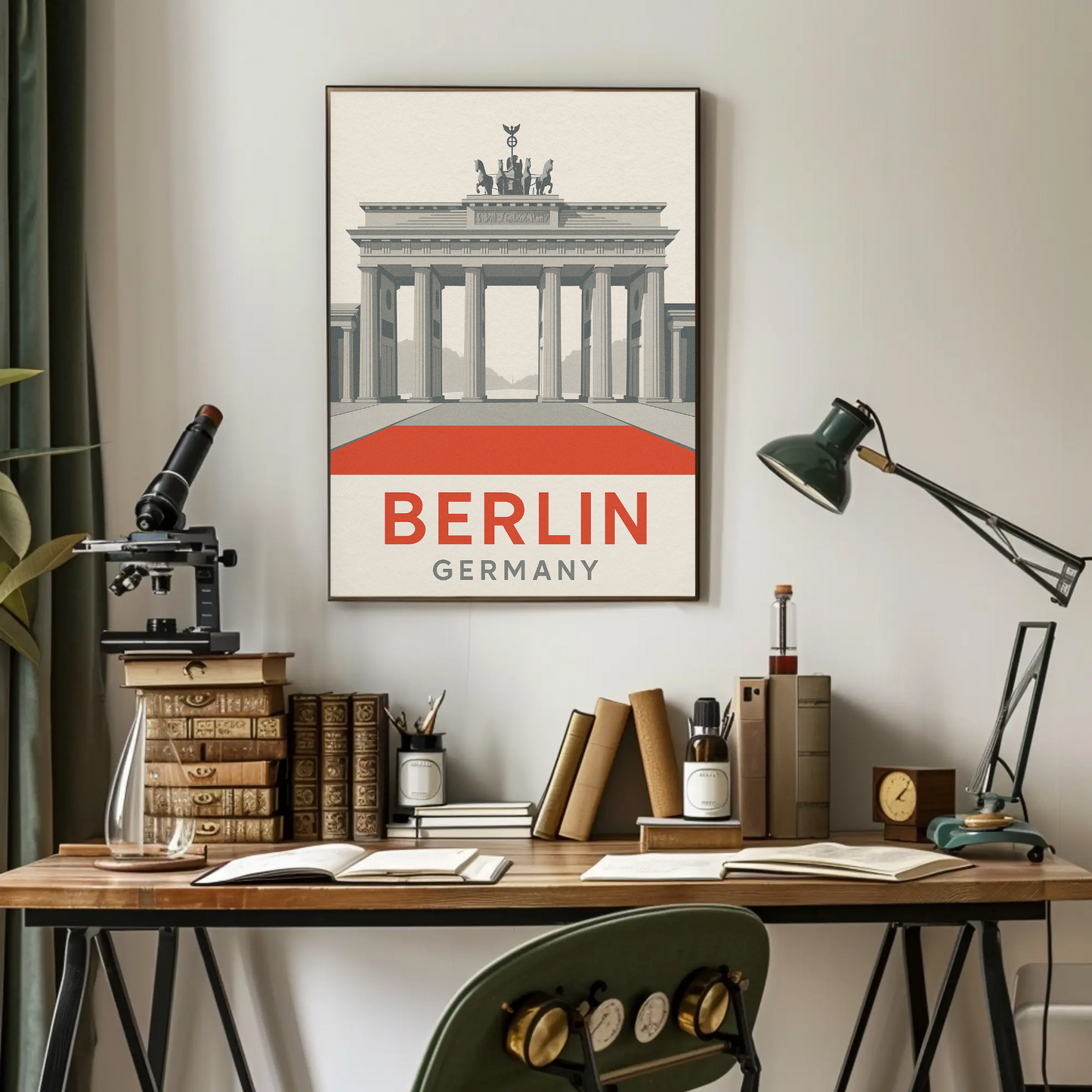 Berlin Germany Brandenburg Gate Minimal Architecture Poster