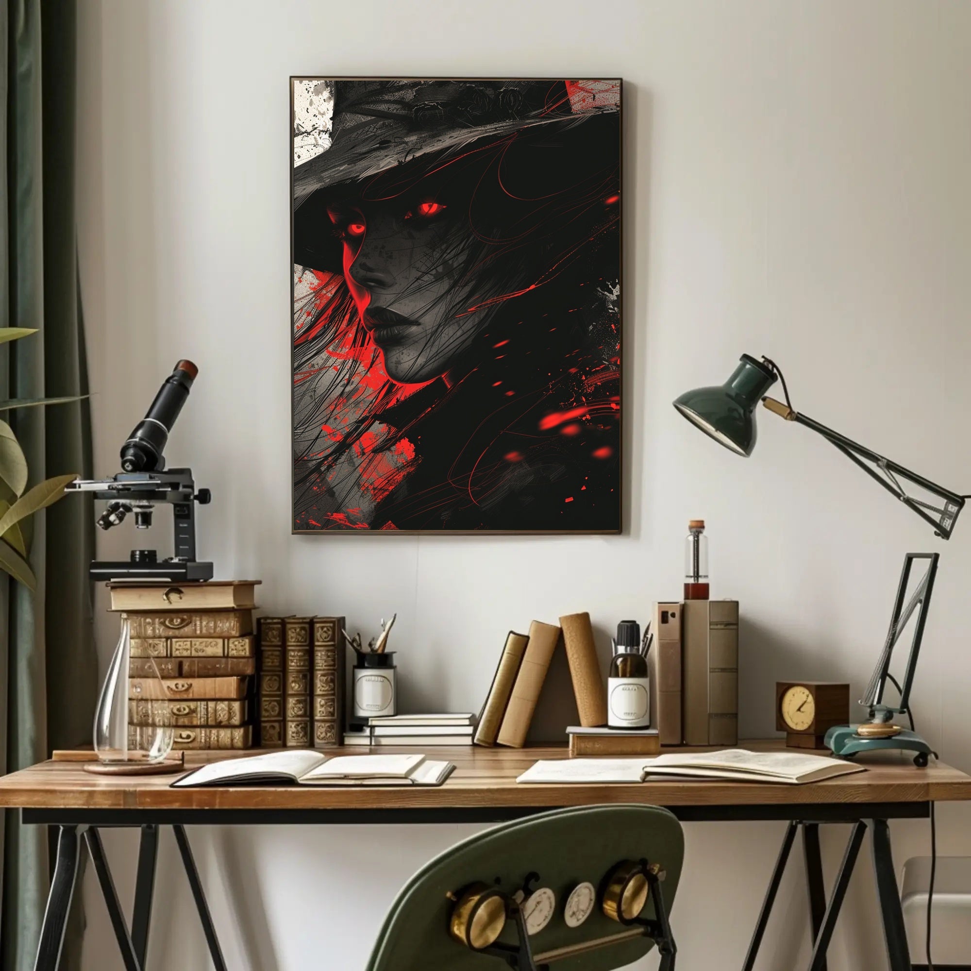 Mystical Winter Fox on Serene Mountain Cliff PosterGoat