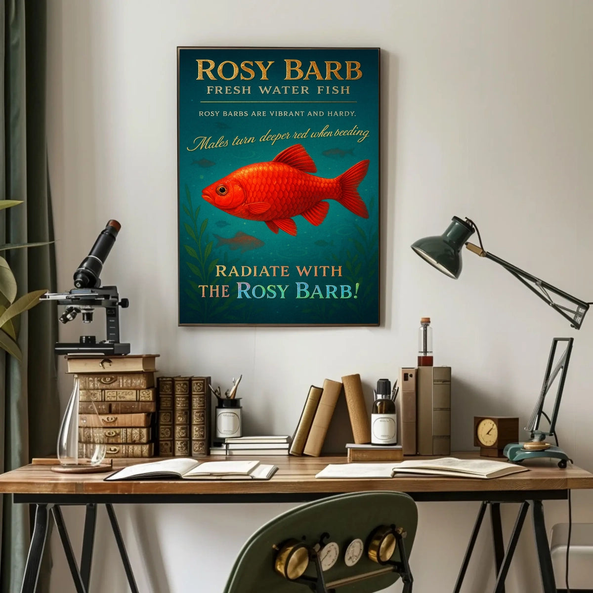 Rosy Barb Freshwater Fish Poster