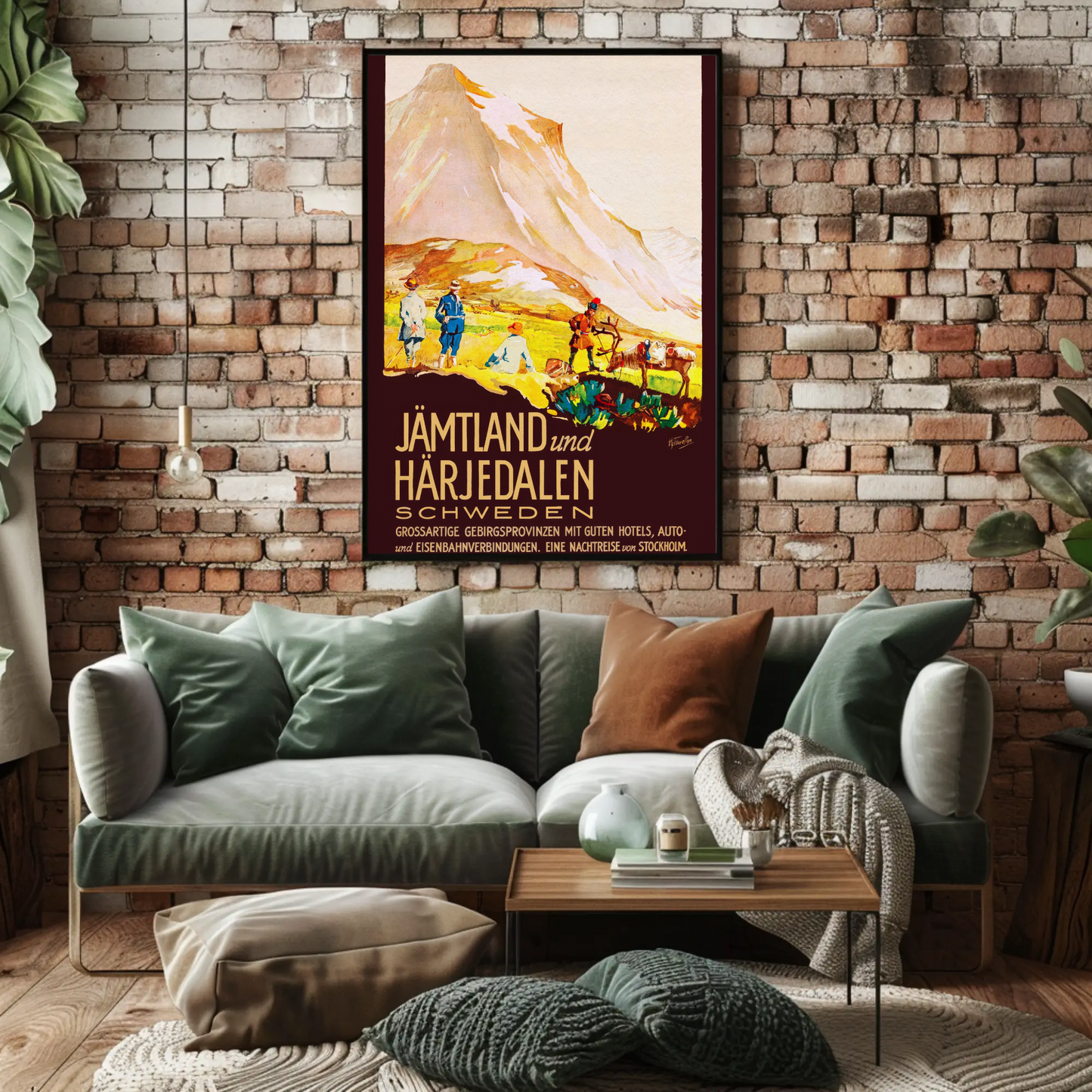 Jämtland Härjedalen Swedish Mountain Landscape Vintage Travel Poster
