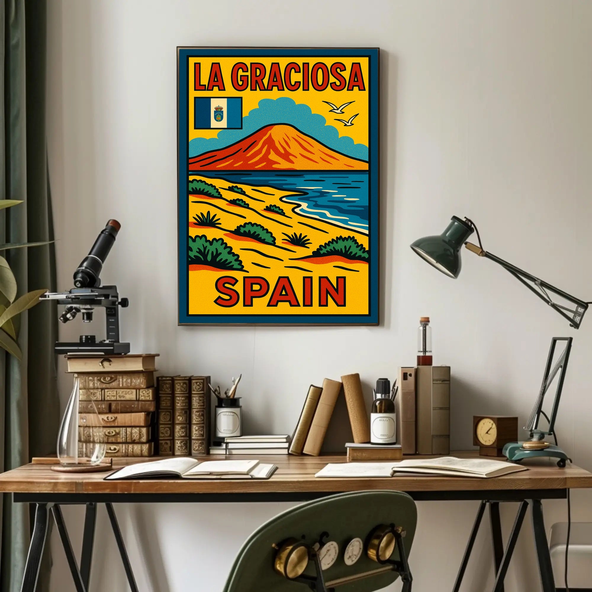 La Graciosa Vintage Travel Adventure Scenic Coastal Landscape Poster PosterGoat