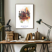 Seattle Skyline Art Poster PosterGoat