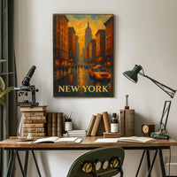 Digital New York Skyline Poster Museum Quality Urban Decor