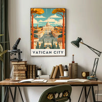 St. Peter's Basilica Art Deco Vatican Travel Poster