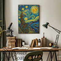Starry Night Inspired Artistic Poster