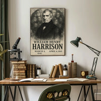 William Henry Harrison 9th President of the United States Double Exposure Poster