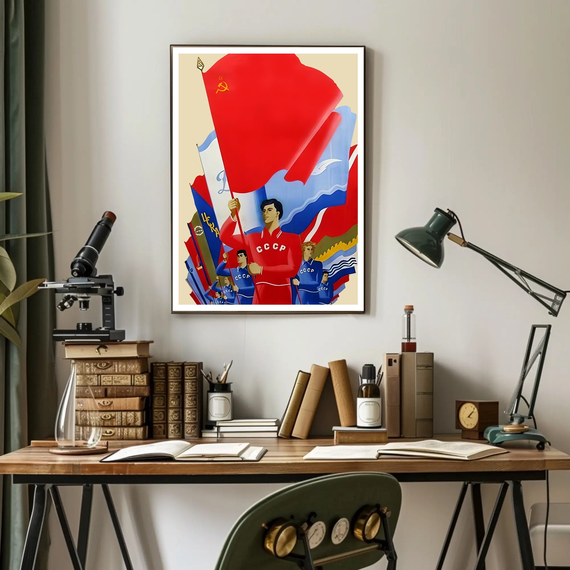 Soviet Union Propaganda Art: Bold Patriotic Imagery Poster