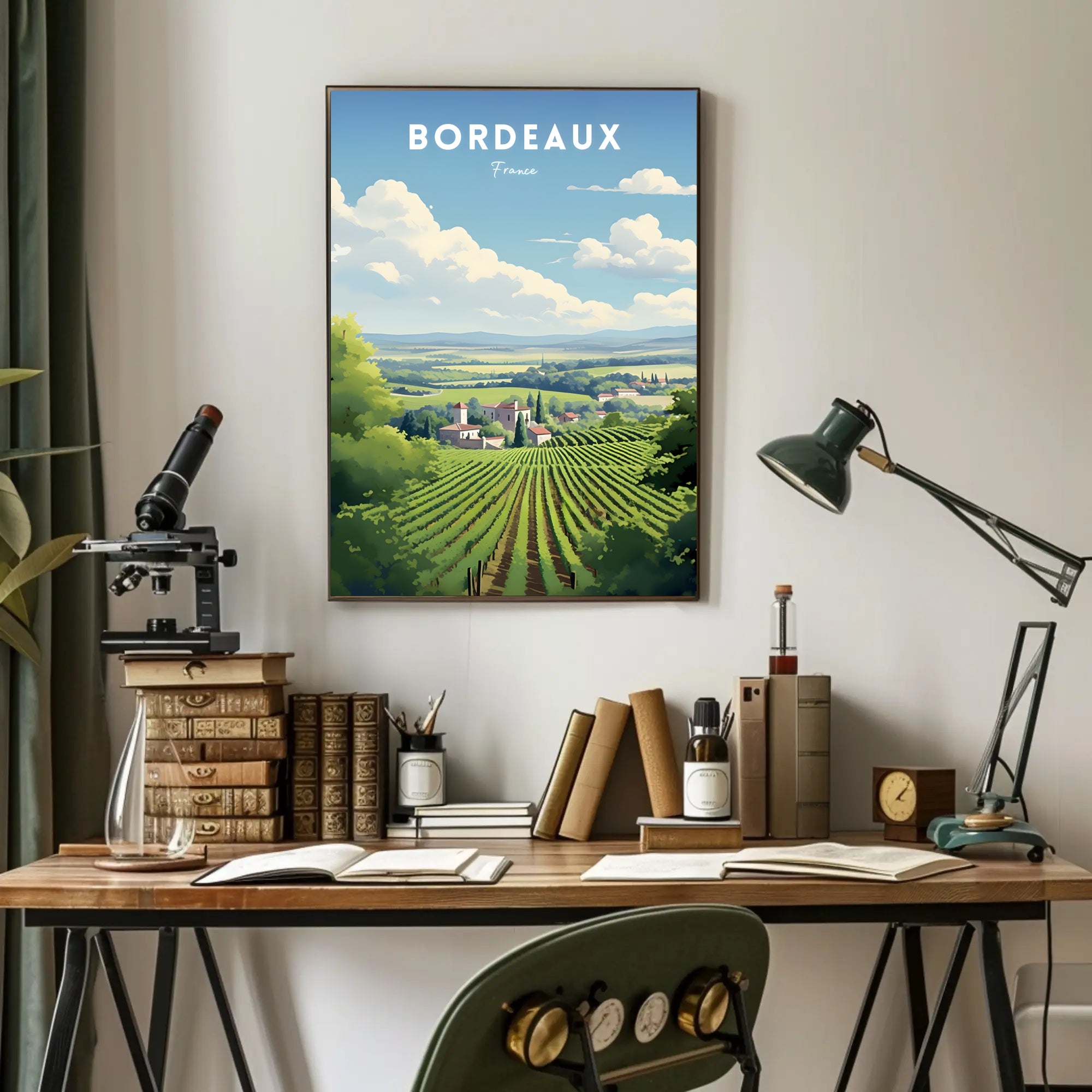 Scenic Bordeaux Vineyards Poster
