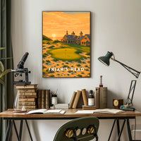 Serene Golf Course Sunset Artistic Sports Poster