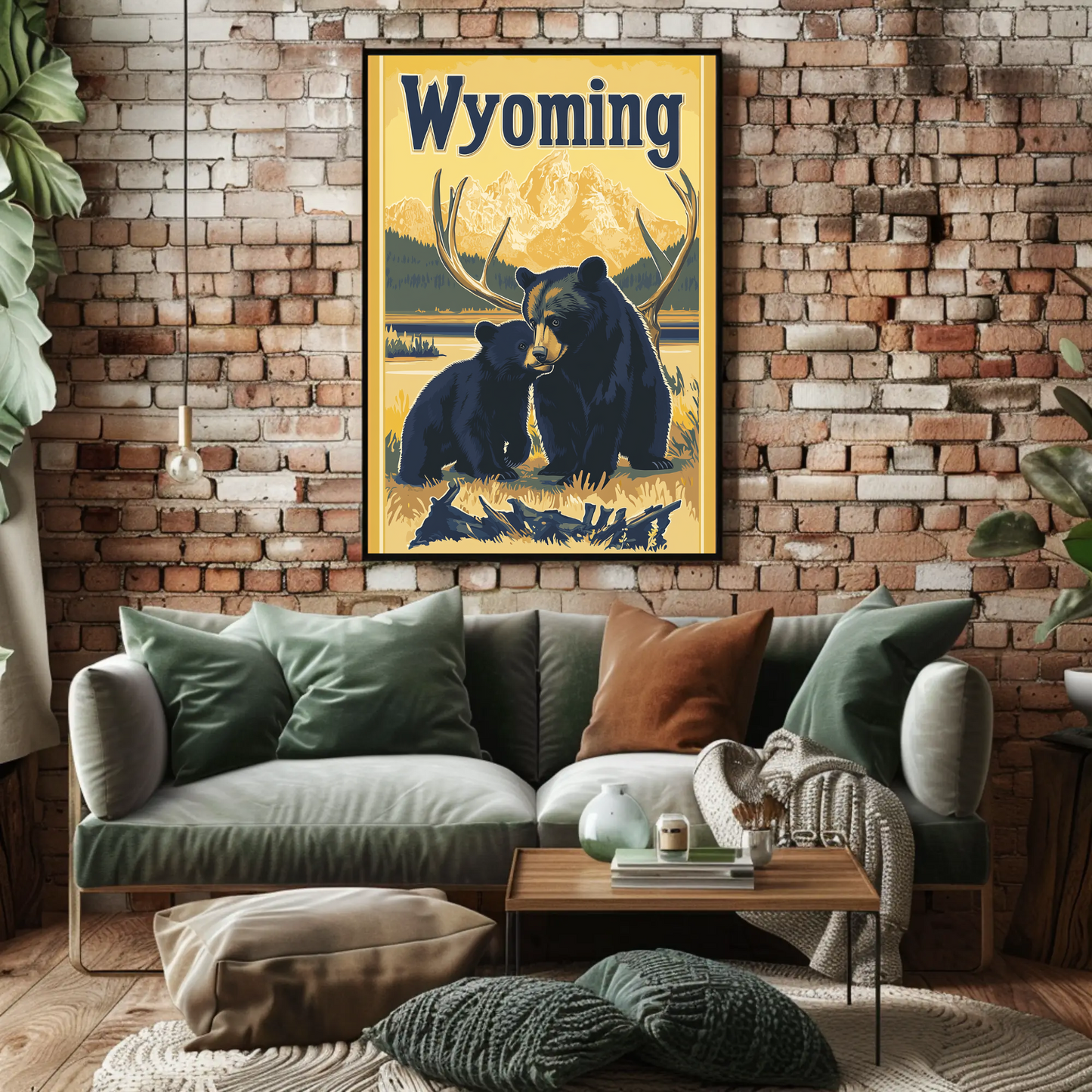 Wyoming Black Bear Vintage Poster