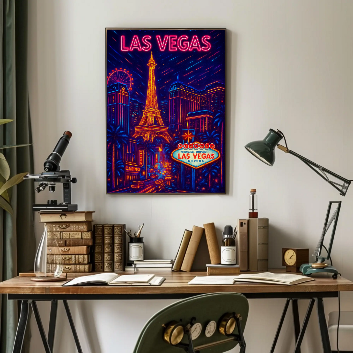 Las Vegas Neon Night Lights Travel Poster