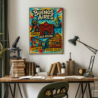 Buenos Aires Highlights Vintage Poster Print PosterGoat