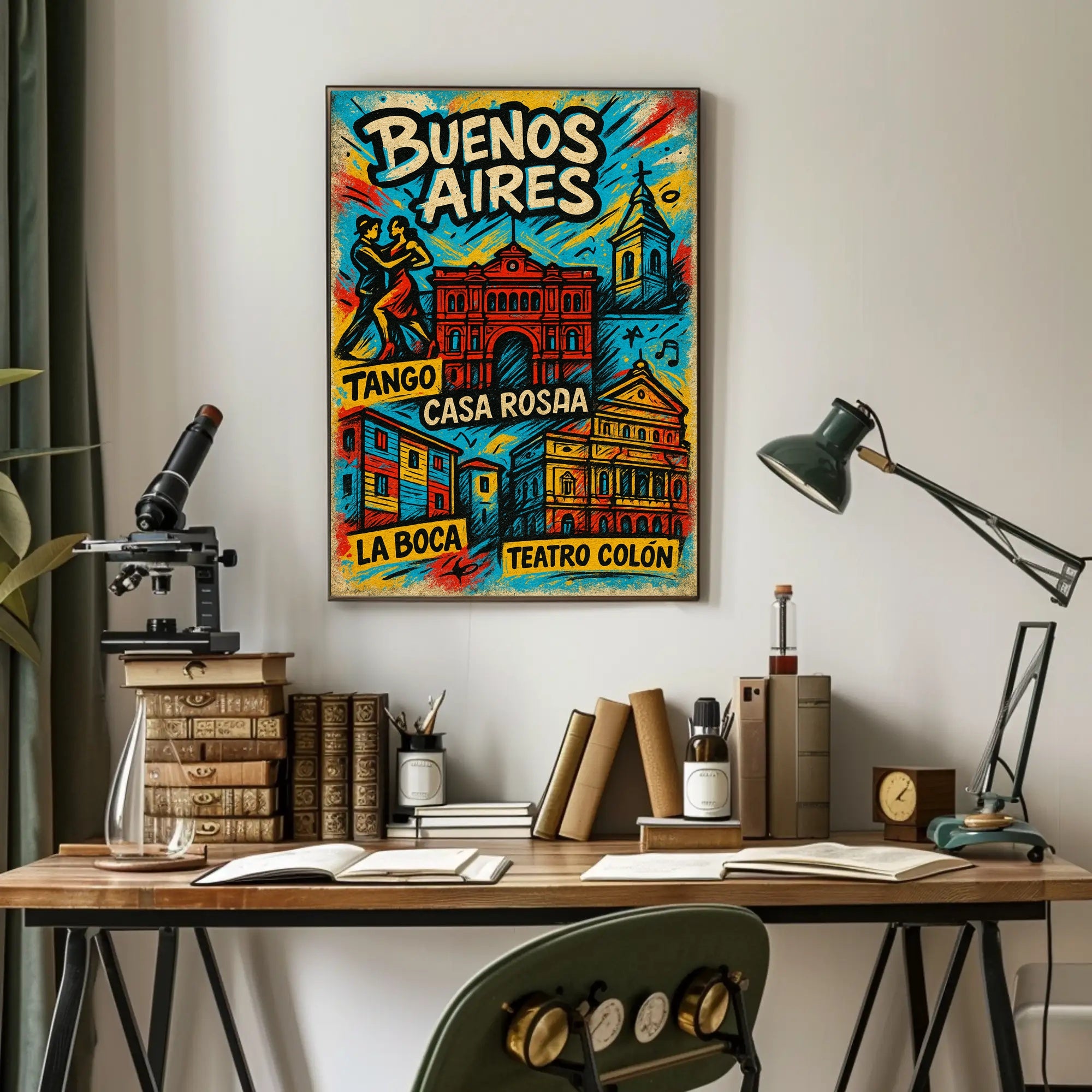 Buenos Aires Highlights Vintage Poster Print PosterGoat