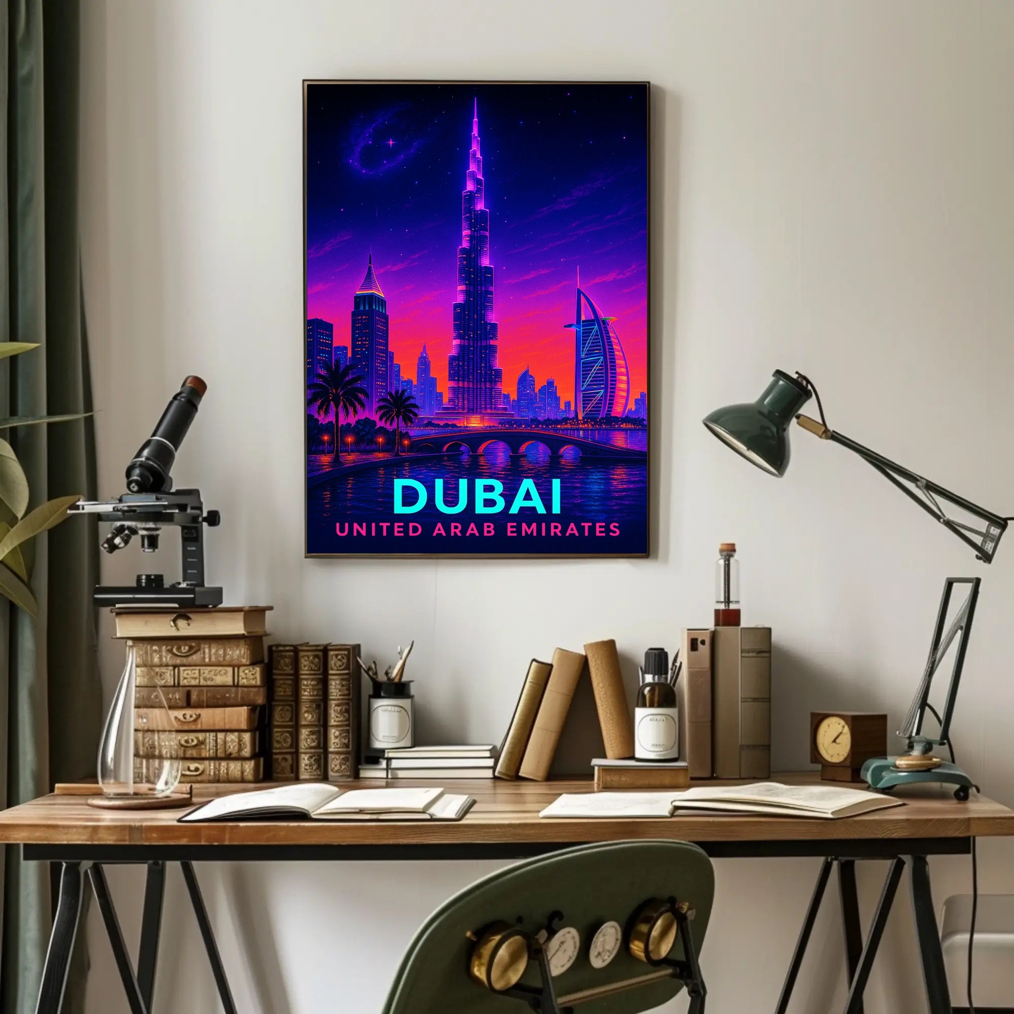 Dubai Skyline United Arab Emirates Poster PosterGoat