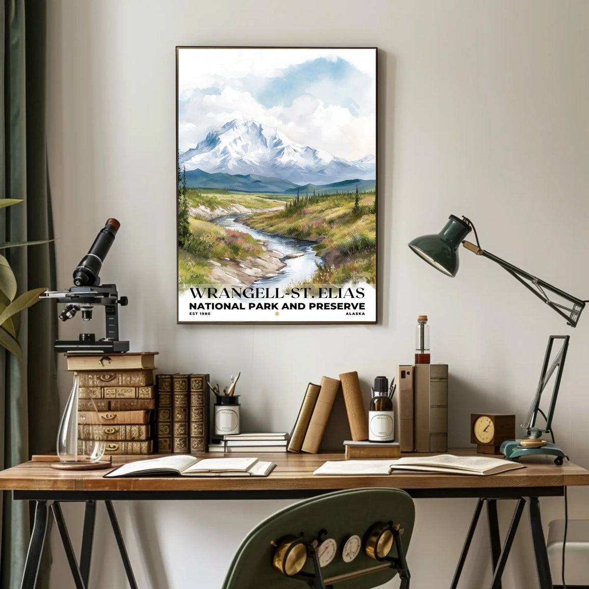Wrangell-St. Elias Watercolor Wall Art Poster