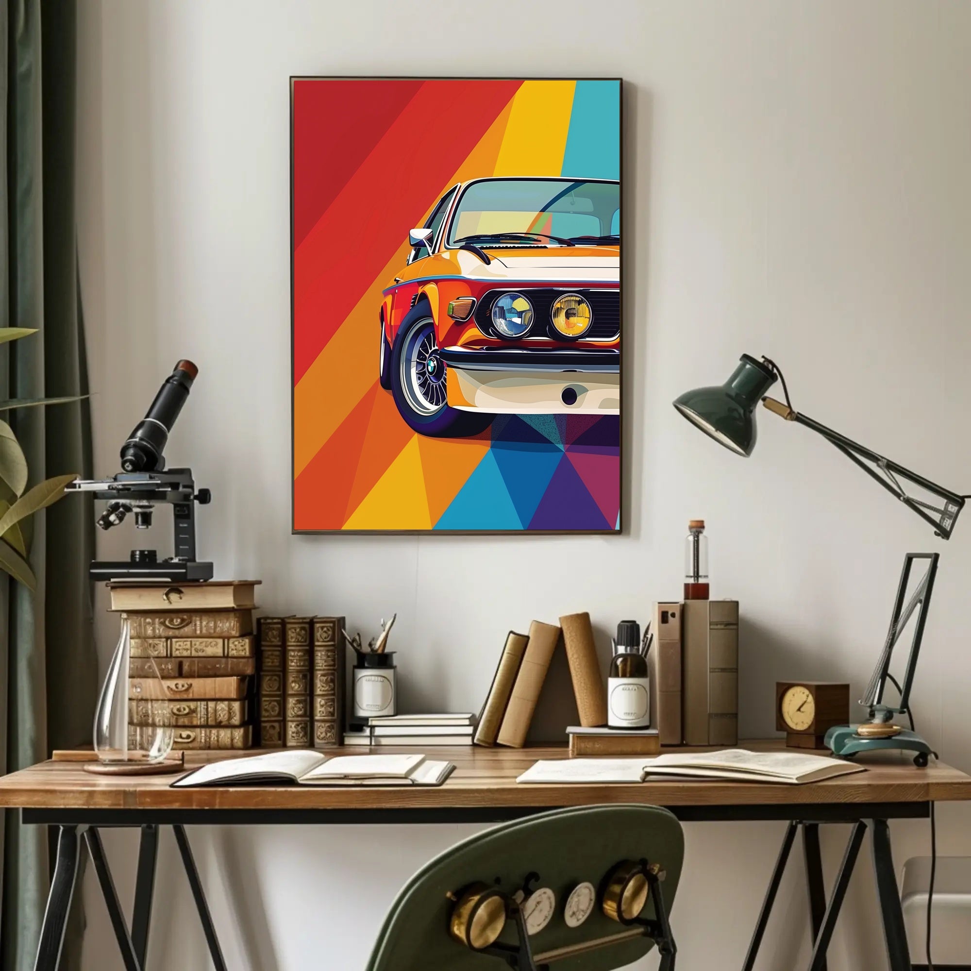 Classic Car Pop Art Poster with Retro Aesthetic PosterGoat