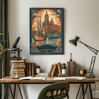 Vintage Maritime Illustration Poster