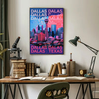Vibrant Dallas Skyline Poster