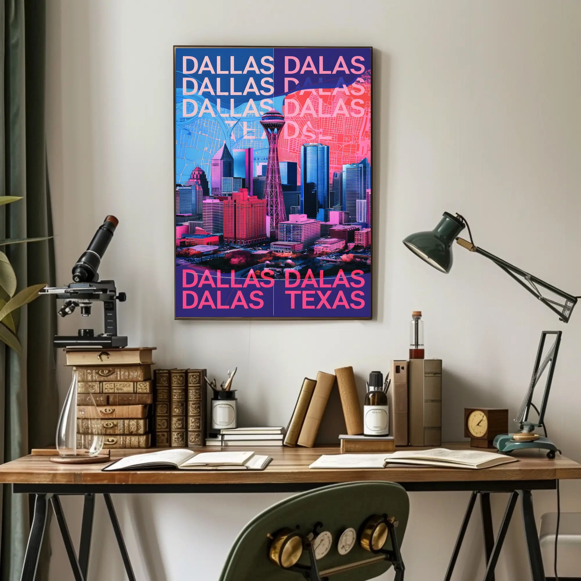 Vibrant Dallas Skyline Poster