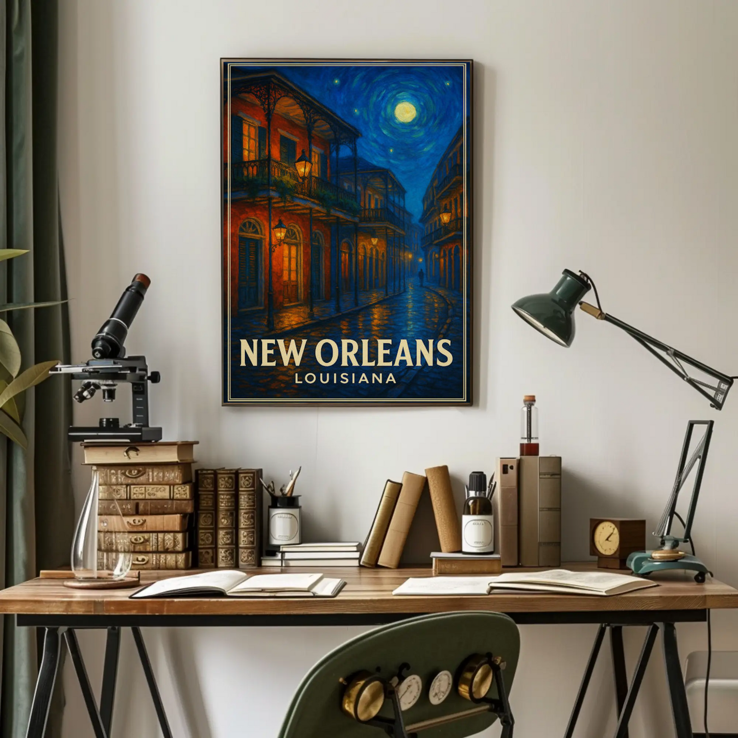 New Orleans Louisiana Starry Night French Quarter Travel Poster