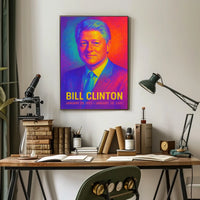 Bill Clinton 42nd President of the United States Neon Gradient Overlay Poster