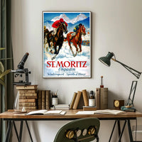 St. Moritz Adventure Vintage Winter Sports Travel Poster PosterGoat