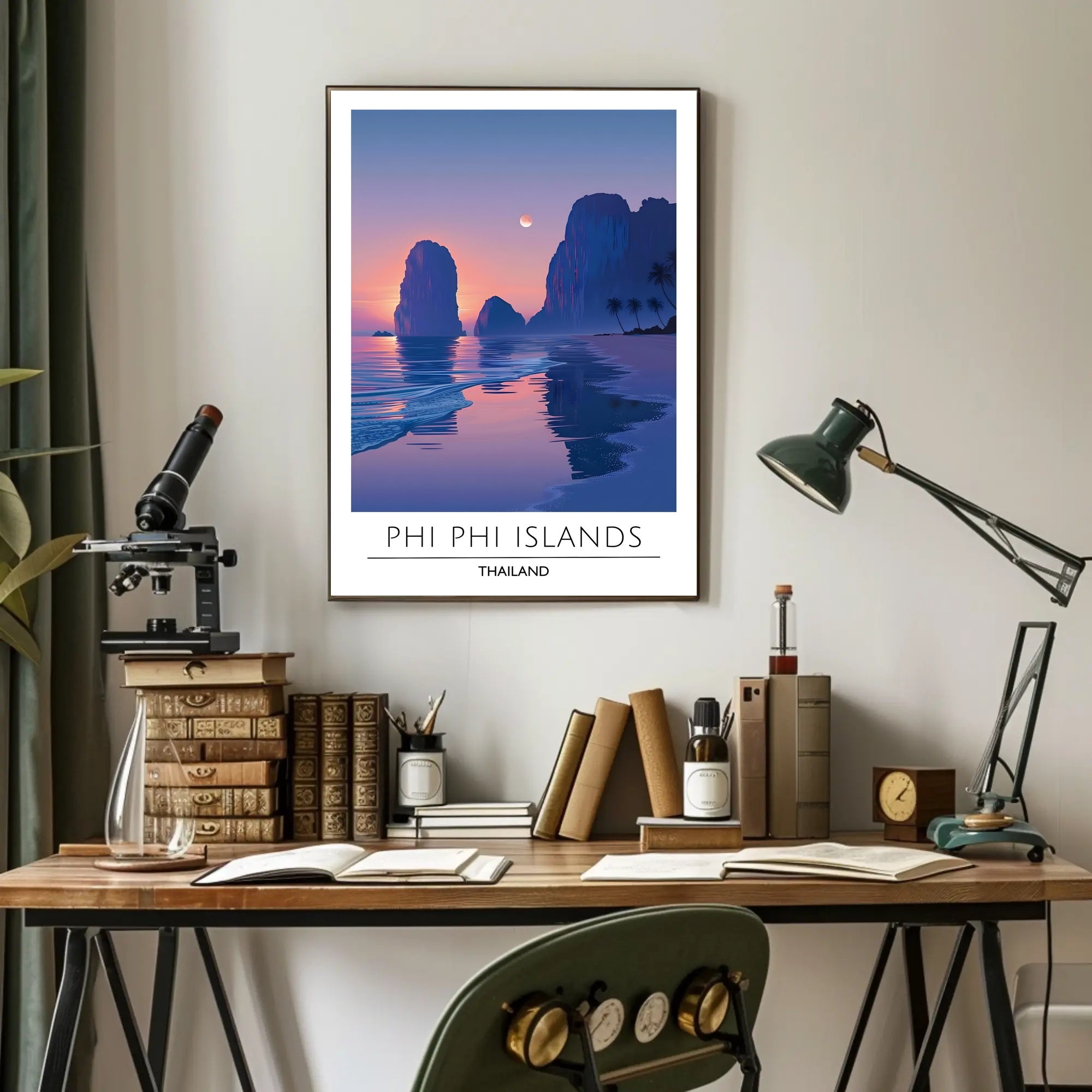 Phi Phi Islands Tranquil Landscape Travel Poster