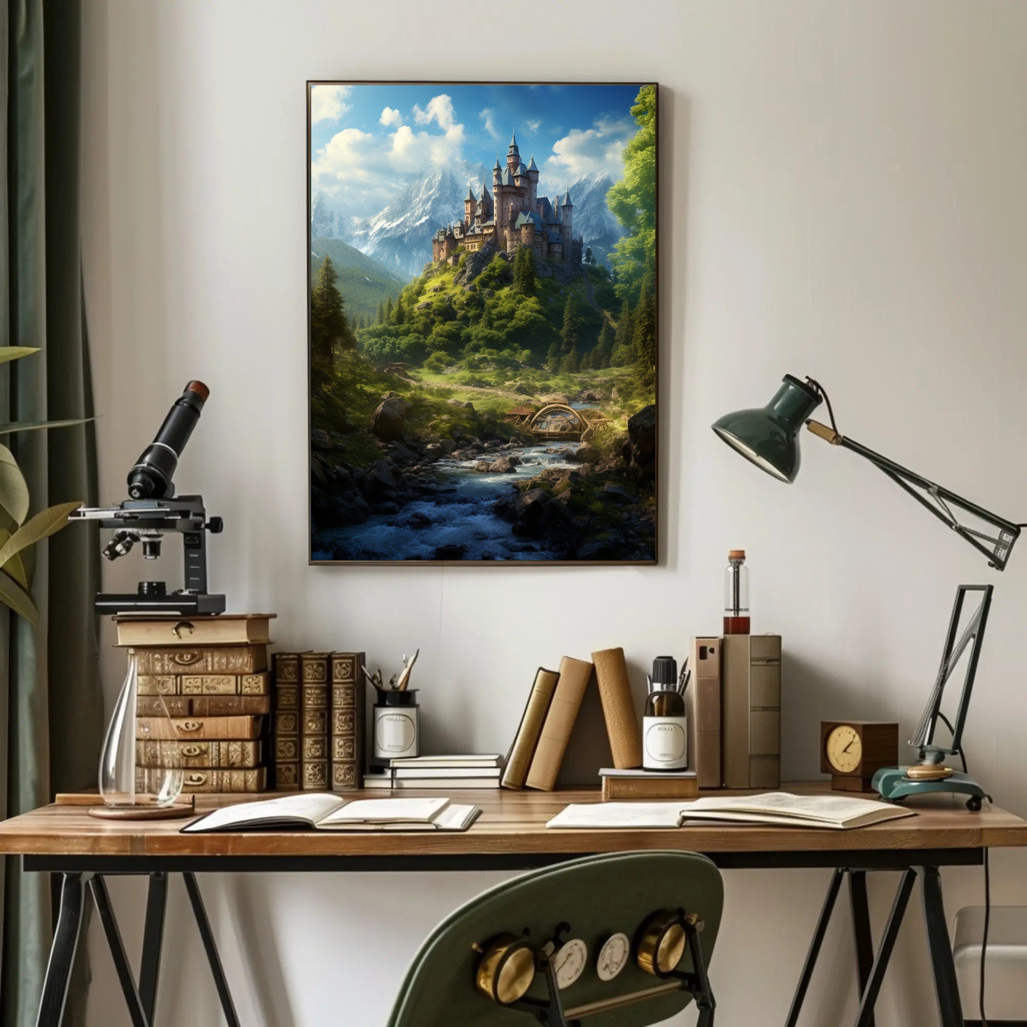 Enchanted Castle In The Mountains Poster PosterGoat