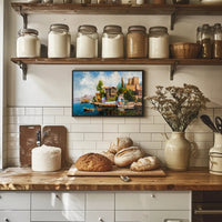 Serene Coastal Village Poster