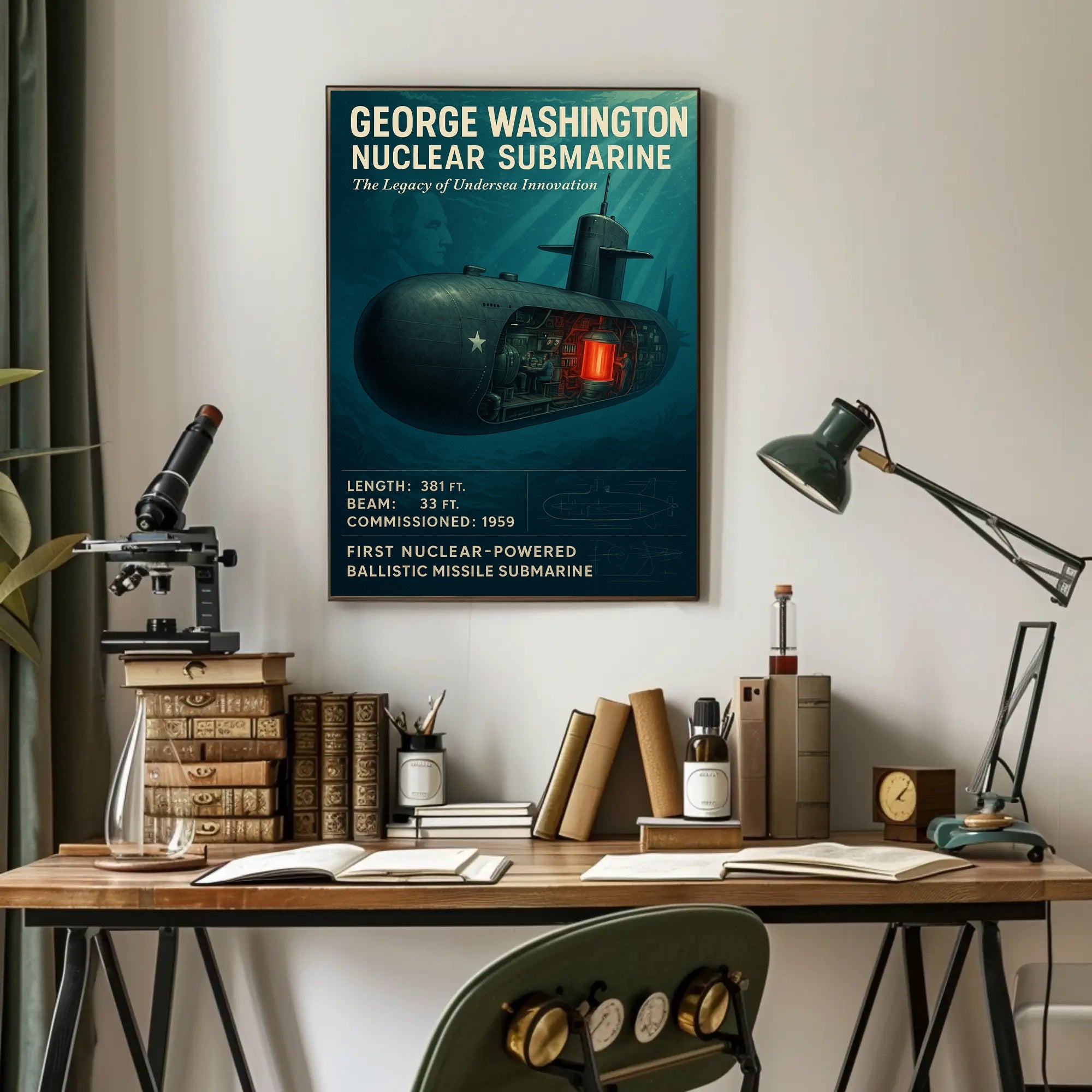 George Washington Nuclear Submarine Poster PosterGoat