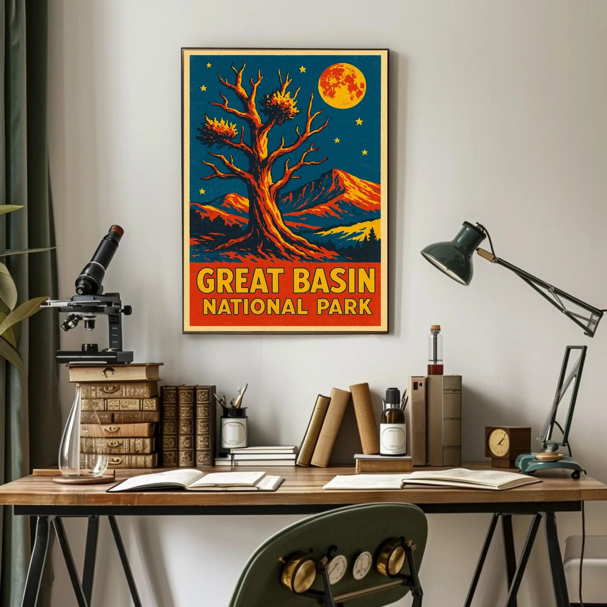 Great Basin Night Sky Vintage Travel Poster