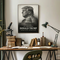 Trump Guardian Democracy Grayscale Portrait Capitol Dome American Flag Classical Art Poster