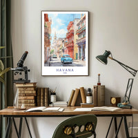 Havana Vintage Car Street Scene Urban or Cityscape Poster PosterGoat