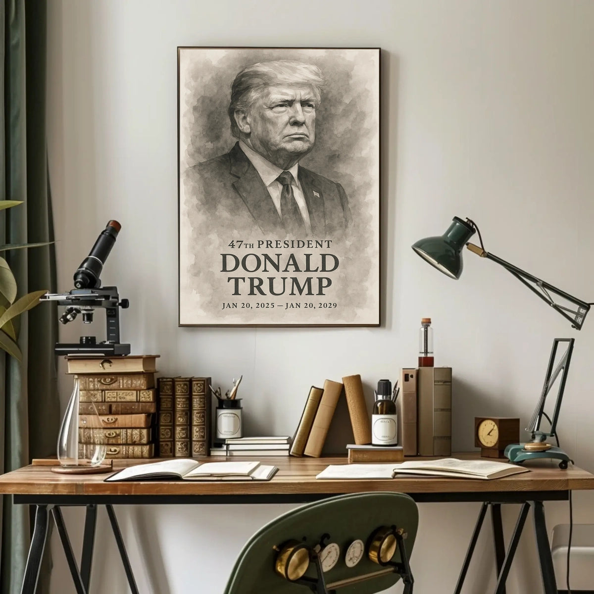 Donald Trump 47th President Iconic Patriotic Portrait Scenic Leadership Bold American Heritage Decor Gift Poster