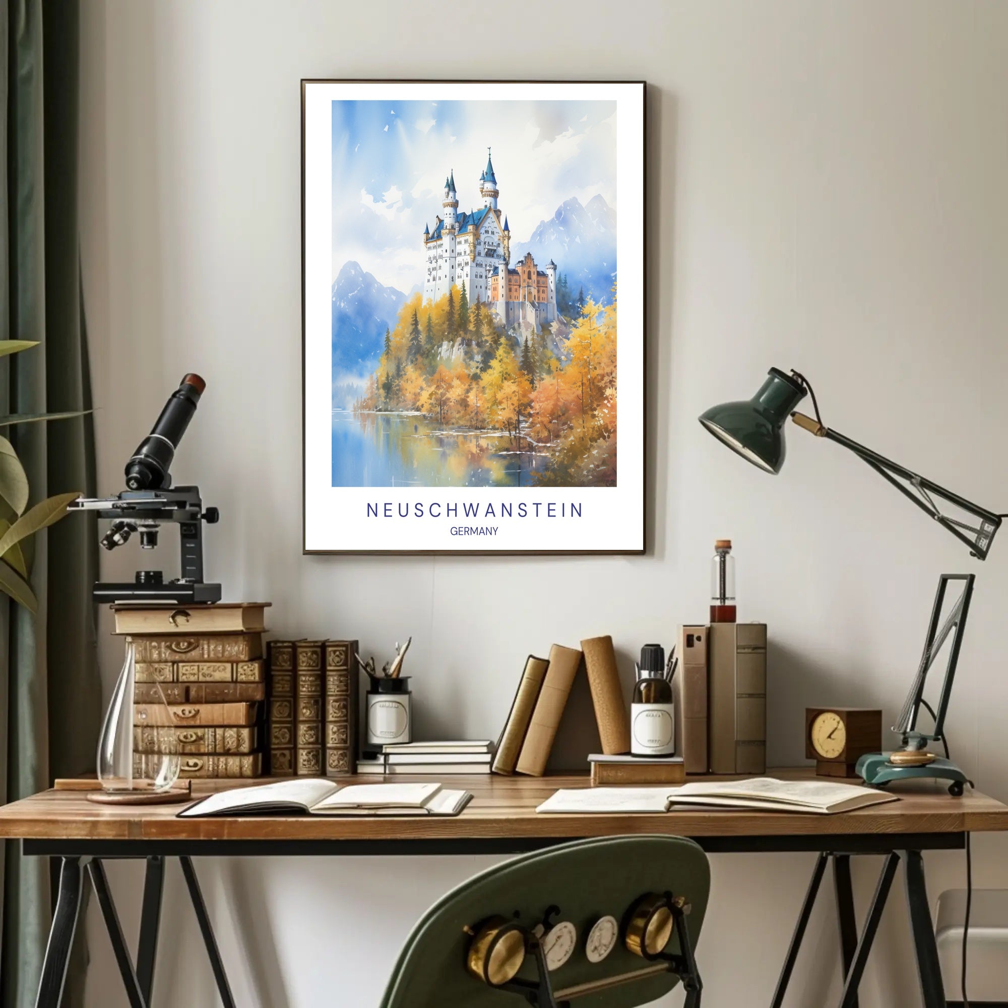 Neuschwanstein Castle Scenic Travel Poster PosterGoat