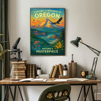 Oregon Poster Vibrant Landscape For Nature Adventurers