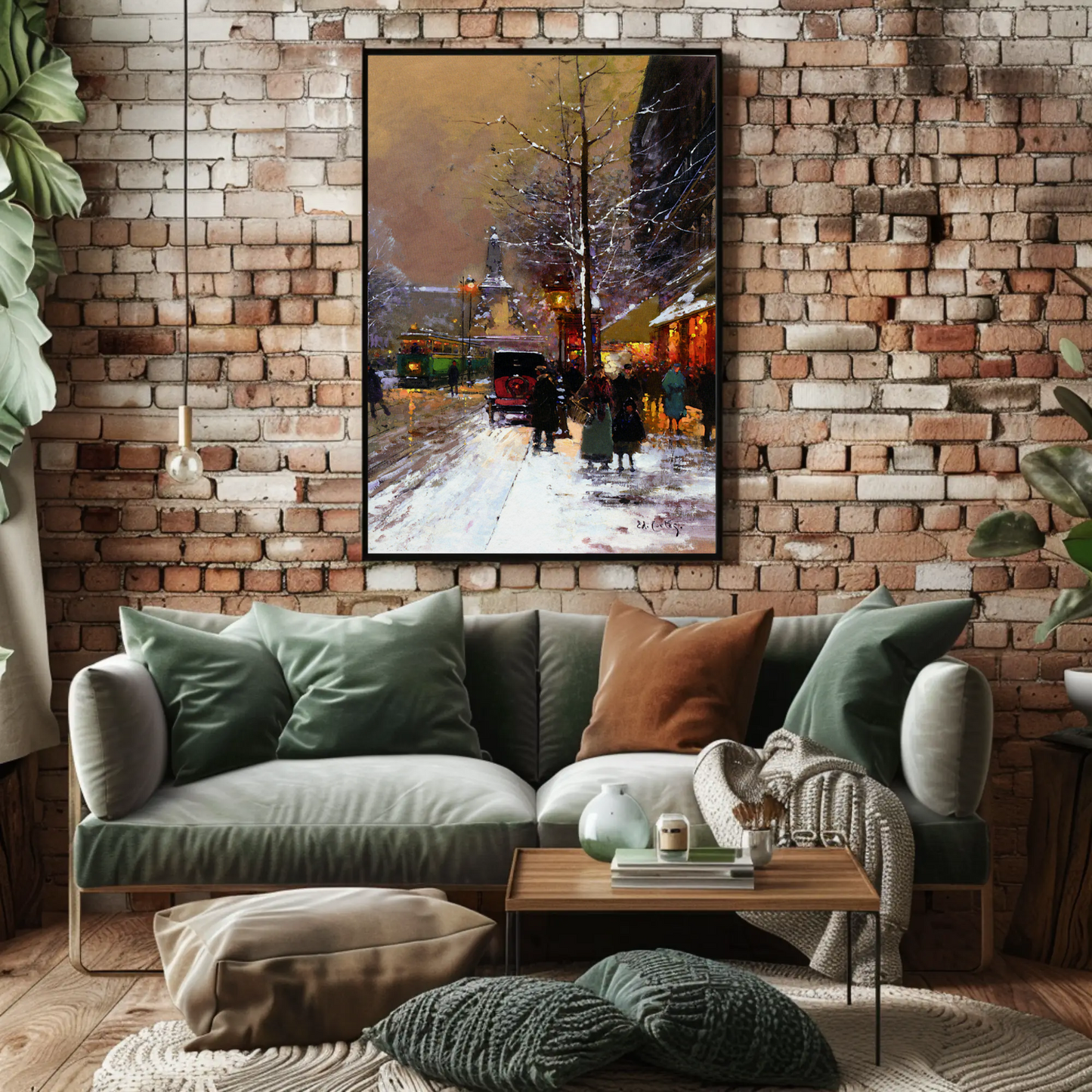 Paris Winter Street Scene – Snowy Evening