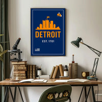 Detroit Skyline Est. 1701 Poster PosterGoat