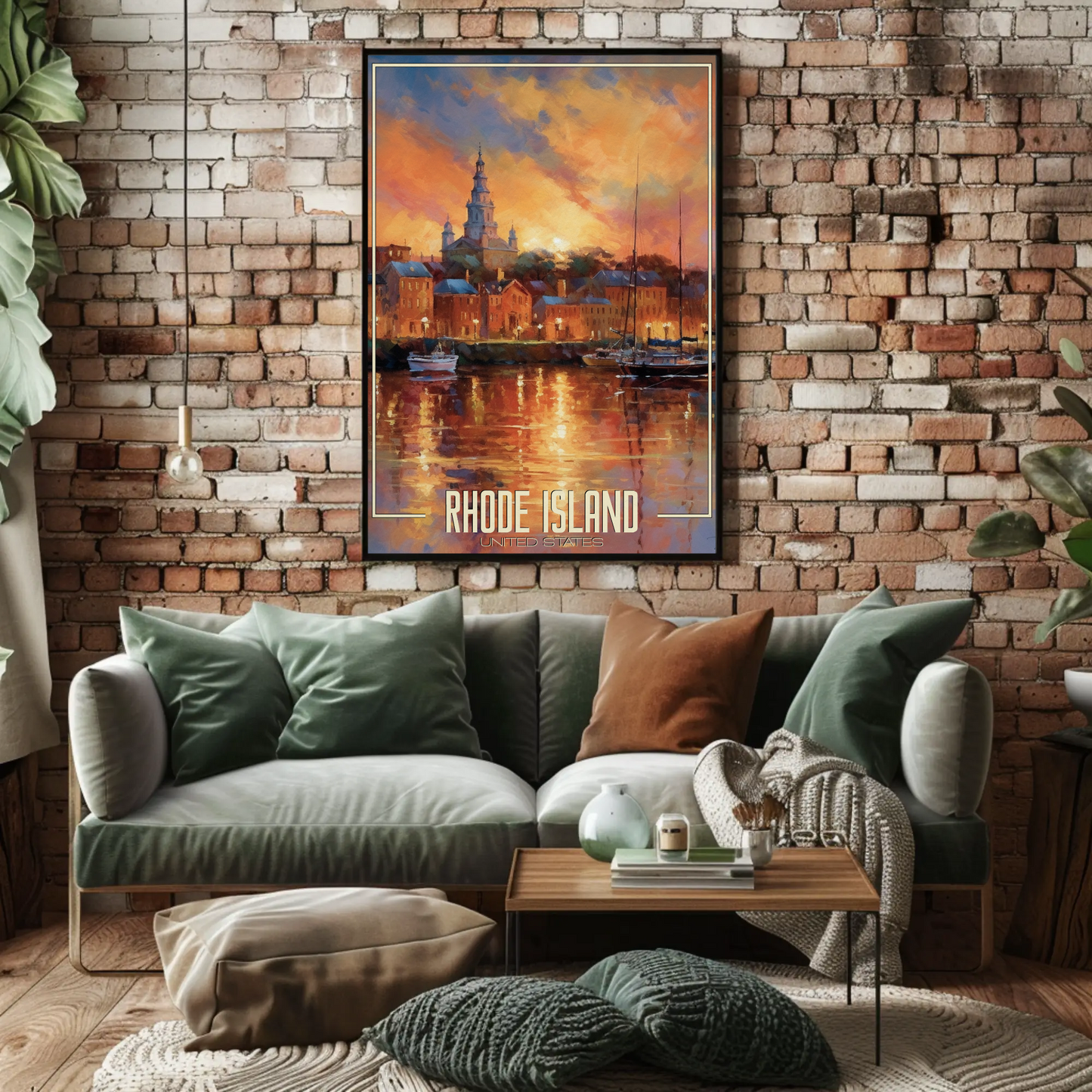 Vintage Poster - Rhode Island Harbor United States