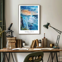 Niagara Falls Watercolor Art Travel Poster PosterGoat
