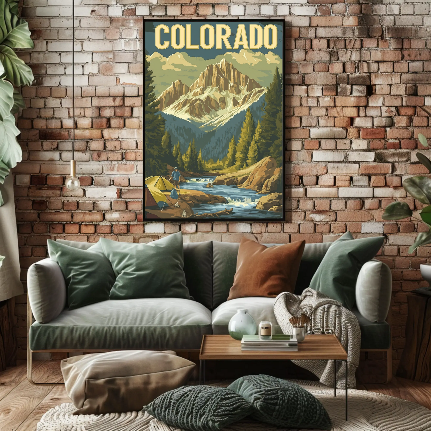 Camping in Colorado Vintage Travel Poster