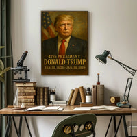 Patriotic Trump 47th President Vintage Scenic Poster