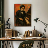 Piano Virtuoso in Realistic Brush Strokes - Artistic Poster