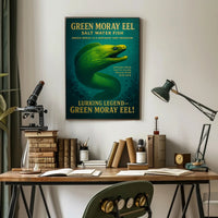 Green Moray Eel Vintage Poster Wall Art Print