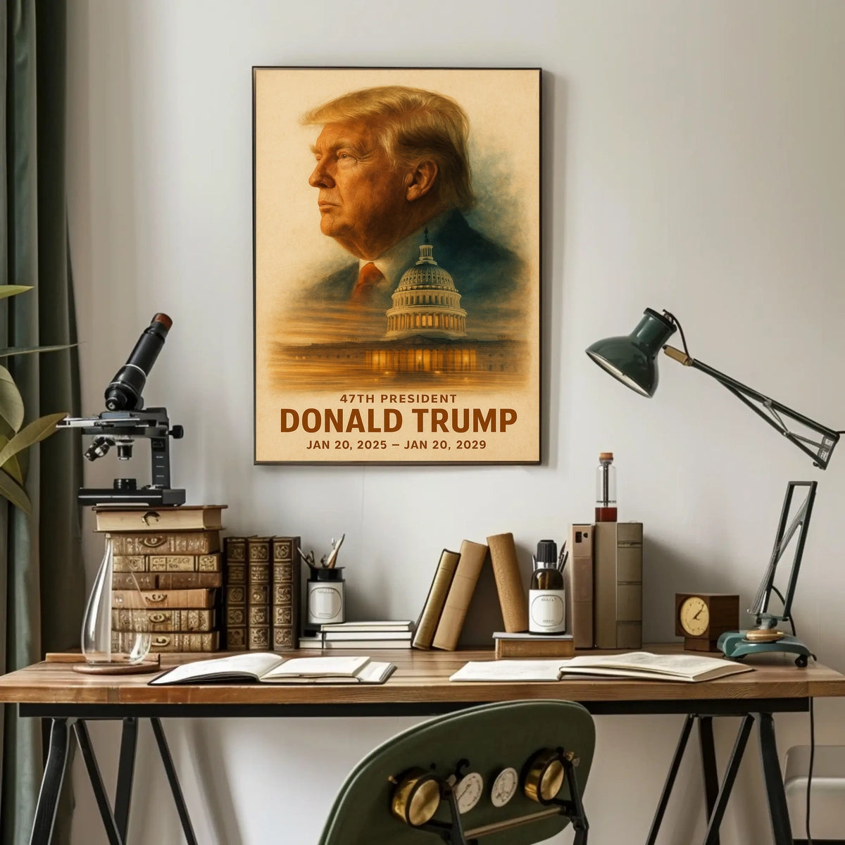 Donald Trump Visionary Leader Reflection Timeless Patriot Digital Art Legacy Poster