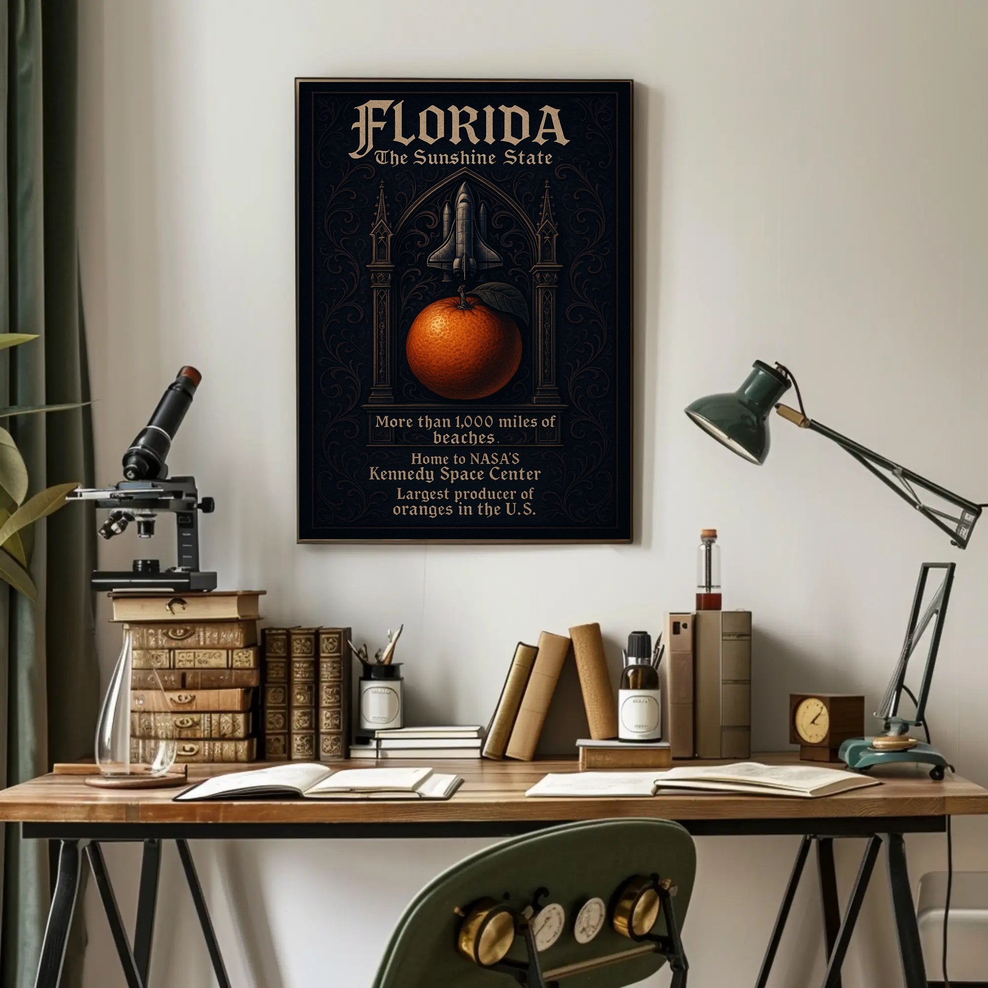 Florida Sunshine State Vintage Travel Art Poster
